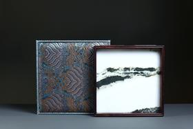 SDMG0054°大红酸枝嵌云石承盘