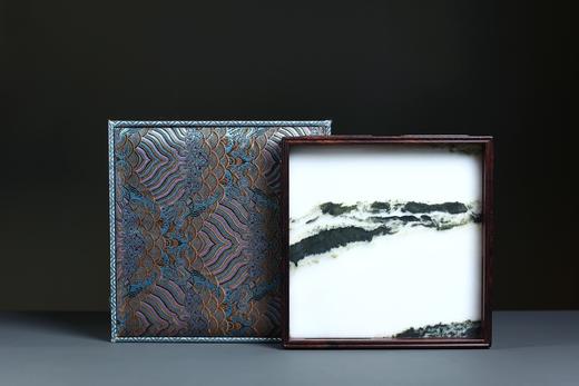 SDMG0054°大红酸枝嵌云石承盘 商品图0