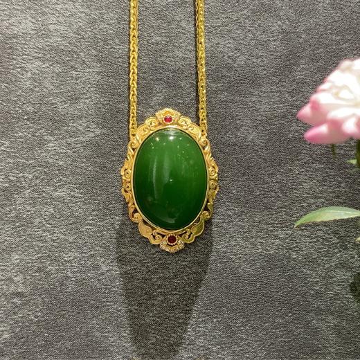 【御珠宫坊】金镶碧玉吊坠 商品图1