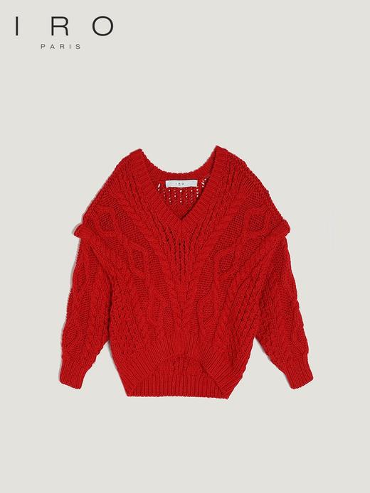 【2F】IRO【新年红色系】秋冬季女装露肩深V领慵懒风套头针织毛衣上衣 商品图1