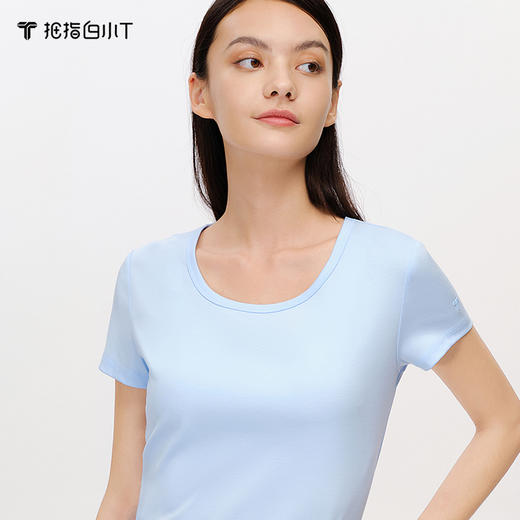 拇指白小T素净U领T恤-女款无限系列 商品图2