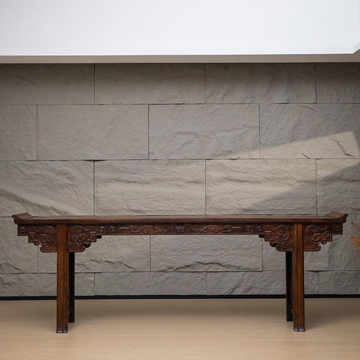 清 红木夹头榫螭龙捧寿大翘头案 商品图0