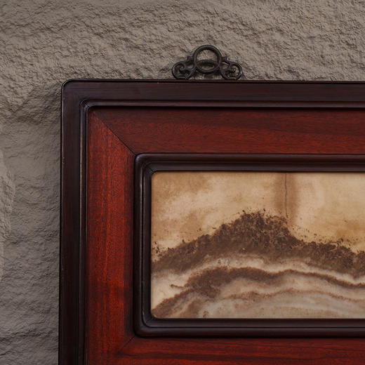 清 红木镶云石秋山秀色挂屏 商品图1