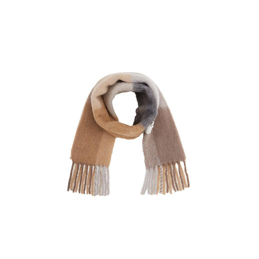 【2F】IRO法式保暖格子格纹彩虹流苏围巾羊毛披肩两用 商品图4