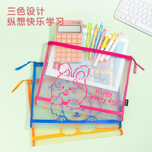 得力BA102网纱A4拉链袋(混)(个) 商品图4