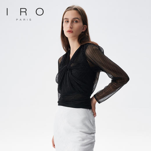 【2F】IRO春季新款法式轻奢女装性感气质网纱设计感短款长袖上衣 商品图3