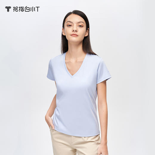 拇指白小T素净V领T恤-女款无限系列 商品图4