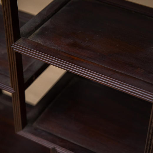 清 红木芝麻梗节节高博古架摆件（一对） 商品图2