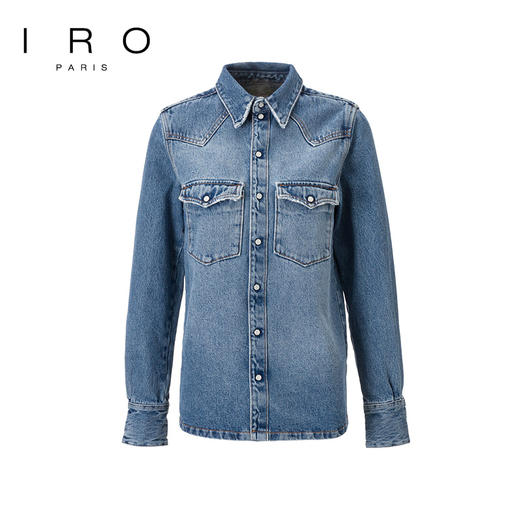 【2F】IRO【明星同款】休闲叠穿正肩复古水洗牛仔衬衫外套上衣 商品图4