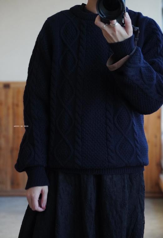 （4折）WILLIAM LOCKIE深蓝米白毛衣 商品图1