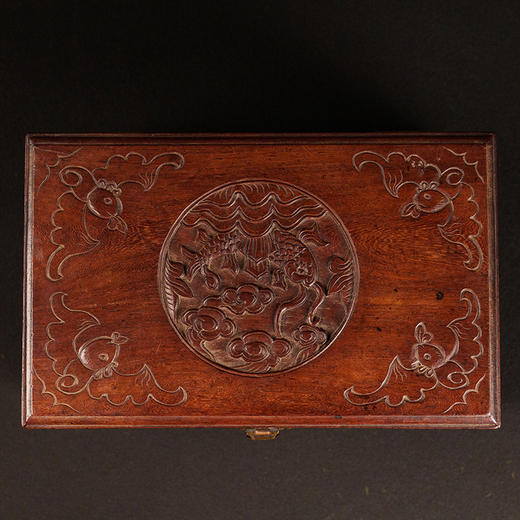 清 红木鱼跃龙门文房箱 商品图2