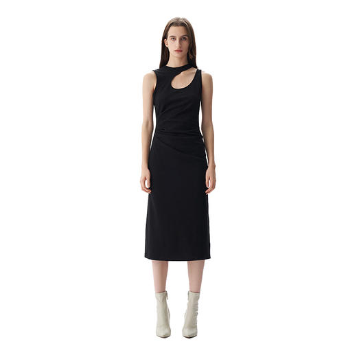 【2F】IRO春季新款法式轻奢女装气质修身不规则镂空领背心连衣裙 商品图4