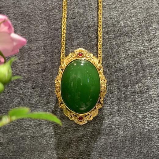 【御珠宫坊】金镶碧玉吊坠 商品图0