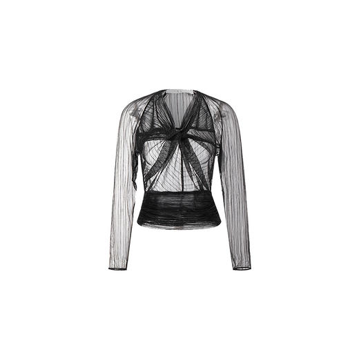 【2F】IRO春季新款法式轻奢女装性感气质网纱设计感短款长袖上衣 商品图4