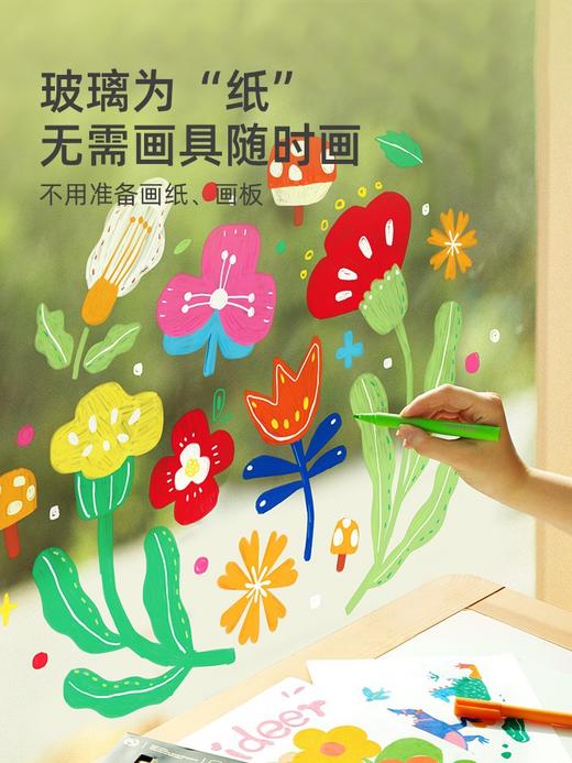 mideer弥鹿儿童水性马克笔手绘颜料彩绘套装涂鸦diy笔不透色可擦 商品图2