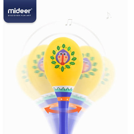 mideer弥鹿启蒙音乐玩具婴幼宝宝沙锤打击木制玩具乐器周岁礼物 商品图2