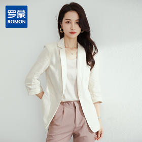 【棉麻面料】罗蒙小西装女外套夏季轻薄透气凉爽速干修身小西装单西服女
