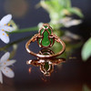 18K玫瑰金和田玉（碧玉）葫芦戒指 /单面葫芦8*13mm/菠菜绿 商品缩略图2