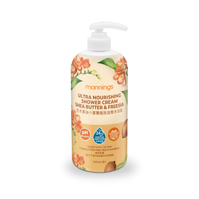 万宁Mannings 乳木果油小苍兰润养沐浴露 1000ml