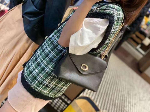 超经典Bug价！Coach Tammie C扣黑色牛皮单肩包链条包 商品图5