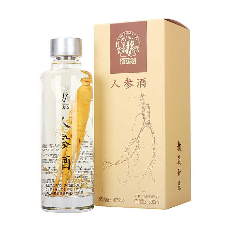 神象五年人参酒 整箱500ml*6瓶  浓香纯粮白酒