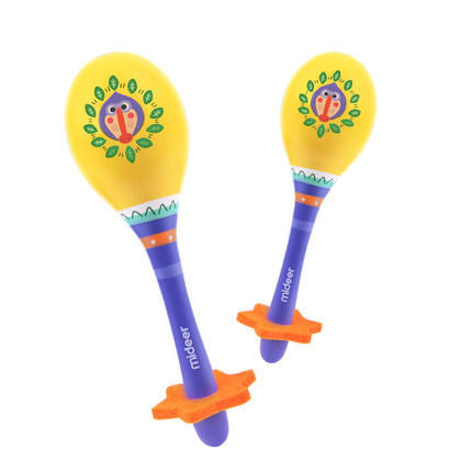 mideer弥鹿启蒙音乐玩具婴幼宝宝沙锤打击木制玩具乐器周岁礼物 商品图1