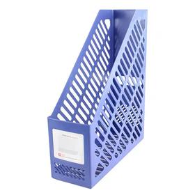 富强单格文件架单栏文件架文件座资料整理架塑料文件栏蓝色办公文具桌面文件架子立式单格书架多功能文件架框单联文件栏竖式资料整理文件筐文件栏塑料文件夹收纳盒