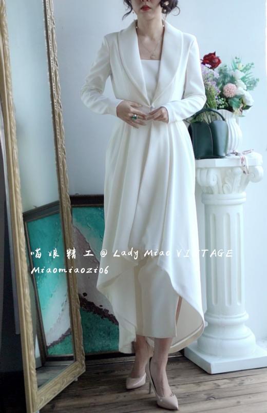 #1306【复团】喵娘精工丨定制《空白页》秀场同款白色复古优雅高级简洁时尚套装 商品图10