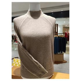 3楼珍贝高领提花袖女式羊绒衫