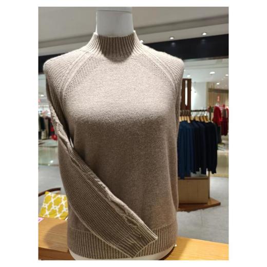 3楼珍贝高领提花袖女式羊绒衫 商品图0