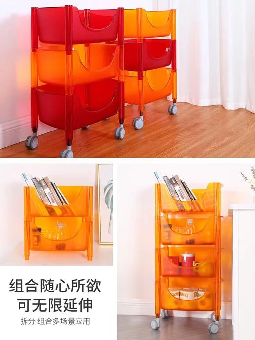 【利快】收纳架子意大利落地多层可移动小推车置物架厨房客厅卧室零食 商品图3