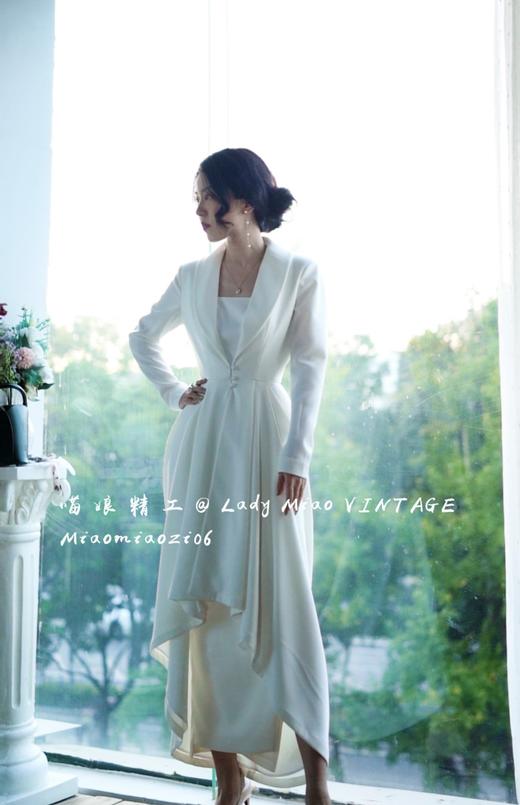 #1306【复团】喵娘精工丨定制《空白页》秀场同款白色复古优雅高级简洁时尚套装 商品图1