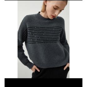 3楼珍贝半高领亮片夹色女衫