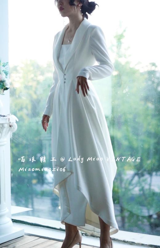 #1306【复团】喵娘精工丨定制《空白页》秀场同款白色复古优雅高级简洁时尚套装 商品图7