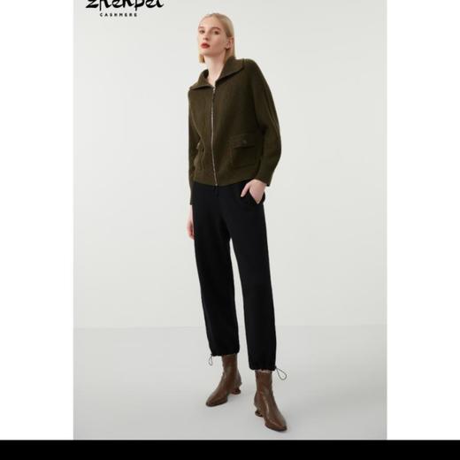 3楼珍贝翻领拉链女开衫 商品图1