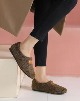 西村名物2022秋季款加绒毛毛鞋女柔软休闲女鞋37931