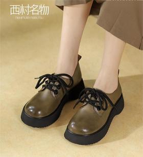 西村名物2022秋季新款英伦风小皮鞋厚底JK制服学院风单鞋女37171