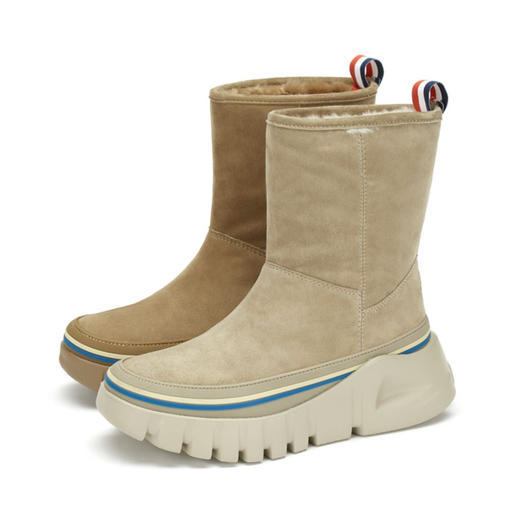 西村名物2020冬季新款净版气质羊皮绒面革长靴厚底加绒女靴X20DS42191 商品图0