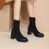 westory22年秋冬新款弹力靴套筒圆头袜靴粗跟瘦瘦靴短靴女82321 商品缩略图0