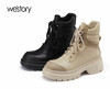 westory22秋冬新款潮酷工装靴马丁靴街头女户外皮靴82211 商品缩略图0