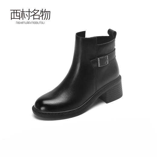 西村名物通勤短靴女平底时装靴及踝靴2022秋冬新款商场同款43921 商品图0