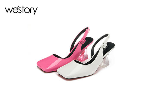 westory2022春季新款粗跟方头休闲时尚凉鞋W22AH54431 商品图0