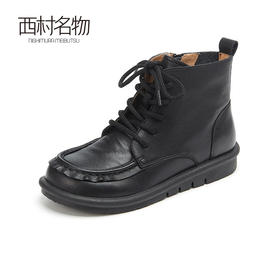 西村名物2022新款休闲小皮鞋单靴舒适潮流休闲百搭马丁靴女45271