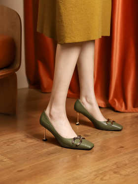 westory女鞋2021秋季新款优雅气质通勤百搭细跟高跟鞋W21CE70971