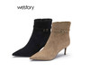 westory22年冬季新款尖头时装套筒百搭短靴22年秋季新款瘦瘦靴81891 商品缩略图0