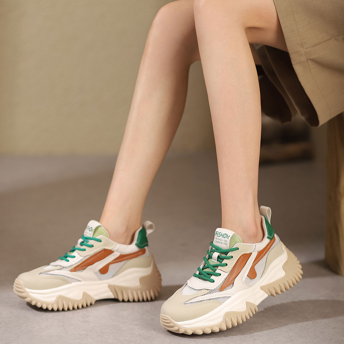 西村名物22年夏新款厚底老爹鞋10291