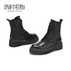 西村名物2020秋冬新款短靴女厚底朋克风系带潮流暗黑马丁靴X20DS40471 商品缩略图0