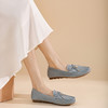 西村名物2022春新款百搭真皮平底休闲豆豆鞋乐福鞋女单鞋X22AM17301 商品缩略图0