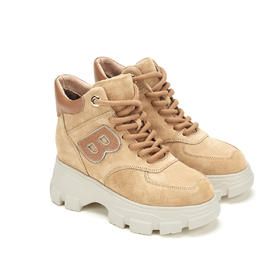 西村名物秋冬新款厚底加绒老爹鞋绑带X29DS41441