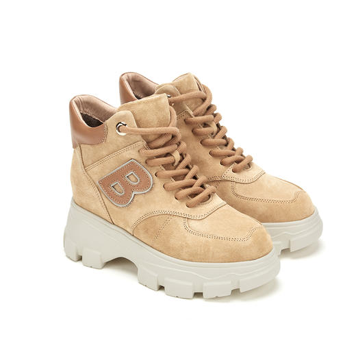 西村名物秋冬新款厚底加绒老爹鞋绑带X29DS41441 商品图0